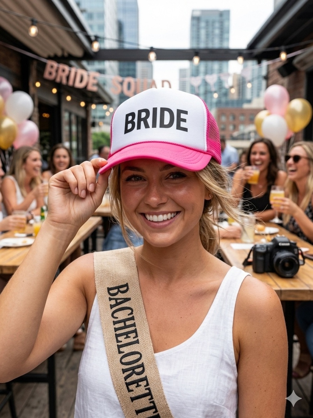 Hitwear BRIDE Trucker Hat - Pink and White Bachelorette